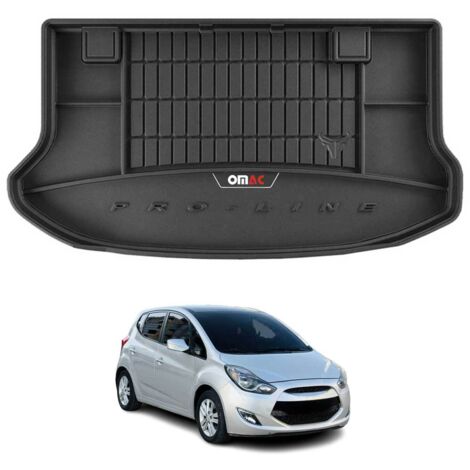 Tapis de Coffre 3D TPE Premium Compatible avec Hyundai ix20 2010-2019 - Bac de Protection de Coffre Intérieur antidérapant Revêtement de Coffre Bords Hauts pour Voiture Noir