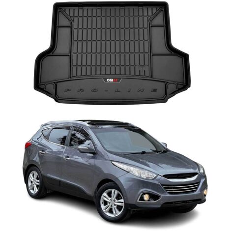 Tapis de Coffre 3D TPE Premium Compatible avec Hyundai ix35 2009-2015  Bac de Protection de Coffre Intérieur antidérapant Revêtement de Coffre Bords Hauts pour Voiture Noir