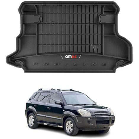Tapis de Coffre 3D TPE Premium Compatible avec Hyundai Tucson I 2004-2009 - Bac de Protection de Coffre Intérieur antidérapant Revêtement de Coffre Bords Hauts pour Voiture Noir