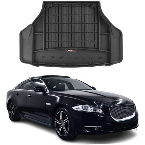 Tapis de Coffre 3D TPE Premium Compatible avec Jaguar XJ X351 2010-2015 - Bac de Protection de Coffre Intérieur antidérapant Revêtement de Coffre Bords Hauts pour Voiture Noir