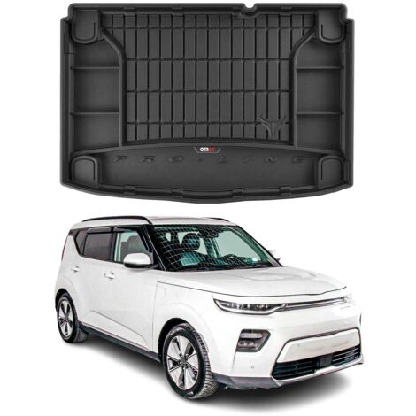 Tapis de Coffre 3D TPE Premium Compatible avec Kia E-Soul 2019 à 2023, Bac de Protection de Coffre Intérieur antidérapant Revêtement de Coffre Bords Hauts pour Voiture Noir