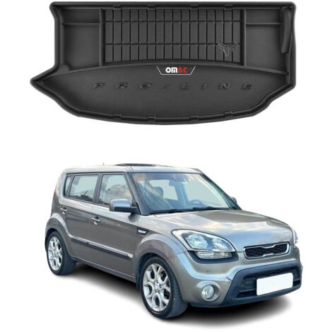 Tapis de Coffre 3D TPE Premium Compatible avec Kia Soul XL 2008-2013 - Bac de Protection de Coffre Intérieur antidérapant Revêtement de Coffre Bords Hauts pour Voiture Noir