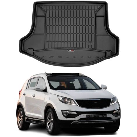 Tapis de Coffre 3D TPE Premium Compatible avec Kia Sportage III 2010-2015  Bac de Protection de Coffre Intérieur antidérapant Revêtement de Coffre Bords Hauts pour Voiture Noir