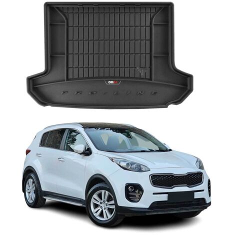 Tapis de Coffre 3D TPE Premium Compatible avec Kia Sportage IV 2015-2020  Bac de Protection de Coffre Intérieur antidérapant Revêtement de Coffre Bords Hauts pour Voiture Noir