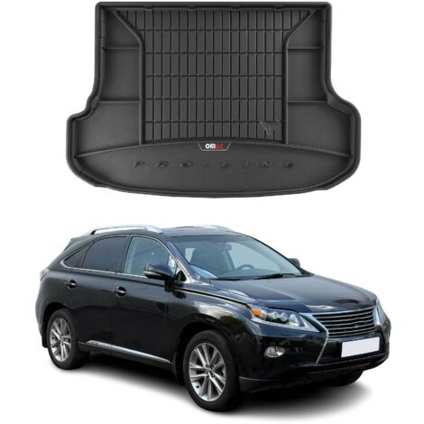 Tapis de Coffre 3D TPE Premium Compatible avec Lexus RX III 450H 2008-2015 - Bac de Protection de Coffre Intérieur antidérapant Revêtement de Coffre Bords Hauts pour Voiture Noir