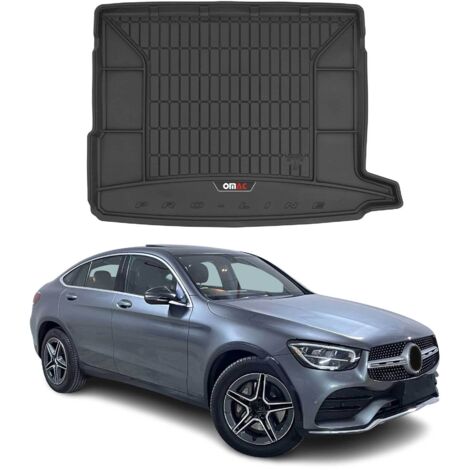 Tapis de Coffre 3D TPE Premium Compatible avec Mercedes GLC53 2015-2019  Bac de Protection de Coffre Intérieur antidérapant Revêtement de Coffre Bords Hauts pour Voiture Noir