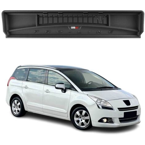Tapis de Coffre 3D TPE Premium Compatible avec Peugeot 5008 I 2009-2017  Bac de Protection de Coffre Intérieur antidérapant Revêtement de Coffre Bords Hauts pour Voiture Noir