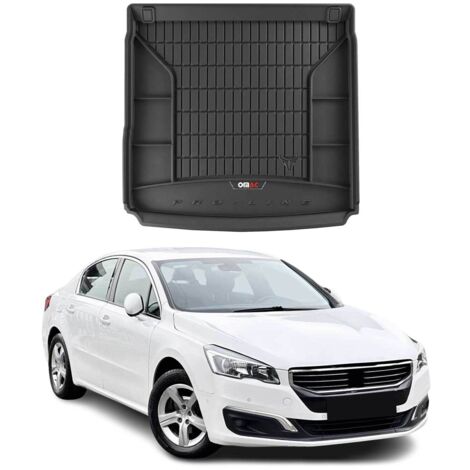 Tapis de Coffre 3D TPE Premium Compatible avec Peugeot 508 Kombi 2011-2018  Bac de Protection de Coffre Intérieur antidérapant Revêtement de Coffre Bords Hauts pour Voiture Noir