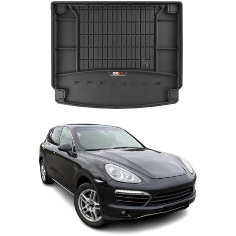Tapis de Coffre 3D TPE Premium Compatible avec Porsche Cayenne II 2010-2017  Bac de Protection de Coffre Intérieur antidérapant Revêtement de Coffre Bords Hauts pour Voiture Noir