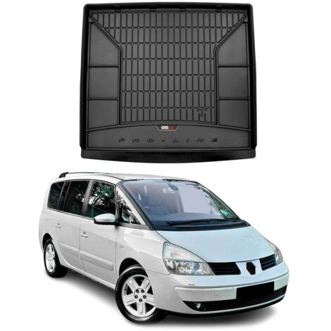 Tapis de Coffre 3D TPE Premium Compatible avec Renault Espace IV 2002-2014  Bac de Protection de Coffre Intérieur antidérapant Revêtement de Coffre Bords Hauts pour Voiture Noir