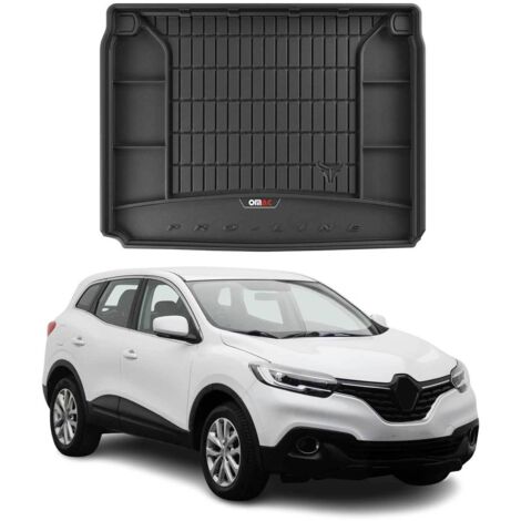 Tapis de Coffre 3D TPE Premium Compatible avec Renault Kadjar 2015 à 2023, Bac de Protection de Coffre Intérieur antidérapant Revêtement de Coffre Bords Hauts pour Voiture Noir