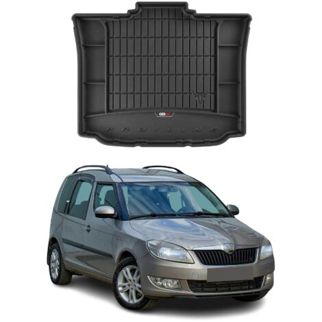 Tapis de Coffre 3D TPE Premium Compatible avec Skoda Roomster 2006-2015  Bac de Protection de Coffre Intérieur antidérapant Revêtement de Coffre Bords Hauts pour Voiture Noir