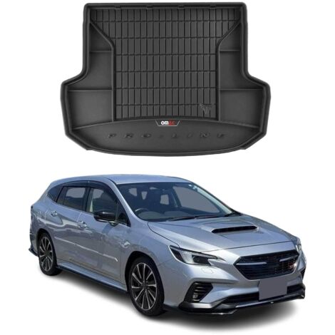 Tapis de Coffre 3D TPE Premium Compatible avec Subaru Levorg 2014-2021  Bac de Protection de Coffre Intérieur antidérapant Revêtement de Coffre Bords Hauts pour Voiture Noir
