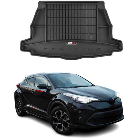 Tapis de Coffre 3D TPE Premium Compatible avec Toyota C-HR 2016-2022  Bac de Protection de Coffre Intérieur antidérapant Revêtement de Coffre Bords Hauts pour Voiture Noir