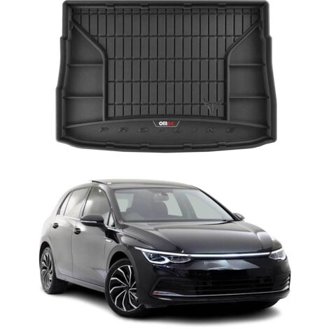Tapis de Coffre 3D TPE Premium Compatible avec VW Golf VIII 2019-2022  Bac de Protection de Coffre Intérieur antidérapant Revêtement de Coffre Bords Hauts pour Voiture Noir