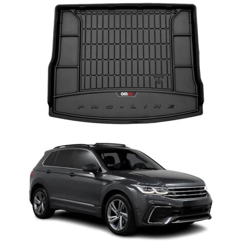 Tapis de Coffre 3D TPE Premium Compatible avec VW Tiguan II 2016-2024  Bac de Protection de Coffre Intérieur antidérapant Revêtement de Coffre Bords Hauts pour Voiture Noir