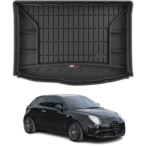 Tapis de Coffre 3D TPE Premium pour Alfa Romeo Mito 2008 à 2018, Bac de Protection de Coffre Antidérapant, Revêtement de Coffre pour Voiture, Noir