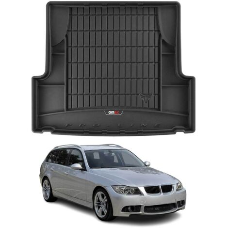 Tapis de Coffre 3D TPE Premium pour BMW Série 3 E91 Touring 2004 à 2011, Bac de Protection de Coffre Intérieur antidérapant, Revêtement de Coffre Bords Hauts pour Voiture Noir