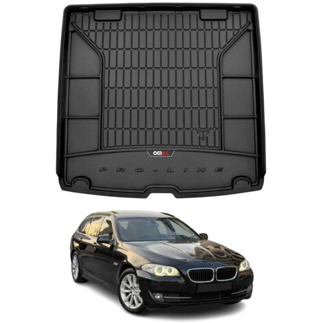 Tapis de Coffre 3D TPE Premium pour BMW Série 5 F11 Touring 2010 à 2017, Bac de Protection de Coffre Intérieur antidérapant, Revêtement de Coffre Bords Hauts pour Voiture, Noir