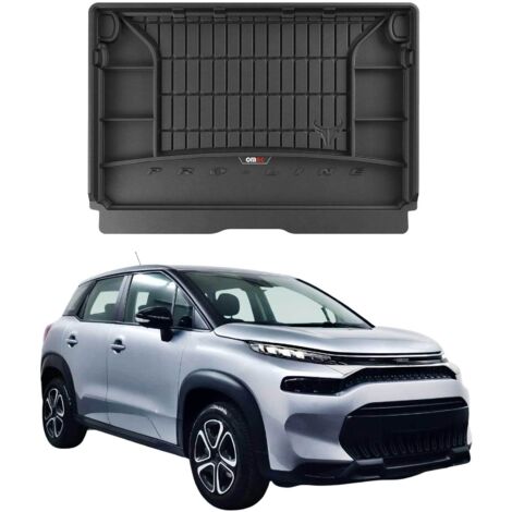Tapis de Coffre 3D TPE Premium pour Citroen C3 Aircross II 2017 à 2023, Bac de Protection de Coffre Intérieur antidérapant, Revêtement de Coffre Bords Hauts pour Voiture, Noir