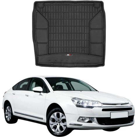 Tapis de Coffre 3D TPE Premium pour Citroen C5 2008 à 2017, Bac de Protection de Coffre Intérieur antidérapant, Revêtement de Coffre Bords Hauts pour Voiture, Noir