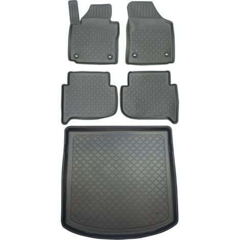 Tapis de coffre ARISTAR 192551G + tapis de sol ARISTAR 602551 - Volkswagen Touran I SUV de 2003 à 2015, repose-pieds AV2 avant - INSTALLÉS