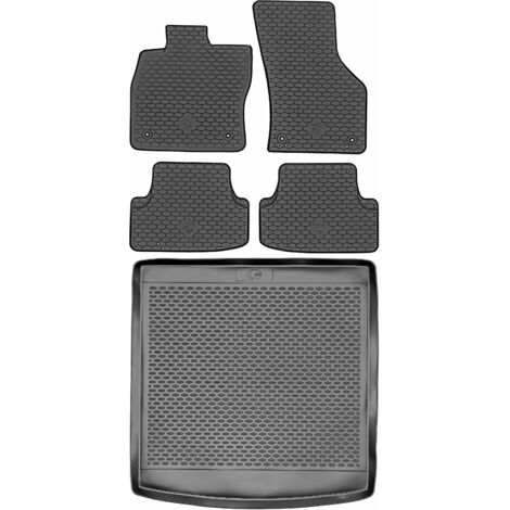 Tapis de coffre DOMA 290195 + tapis de sol DOMA 217876 - Volkswagen Golf VII Hatchback de 2012 à 2019, plancher avant AV2 - INSTALLÉS
