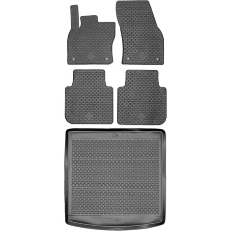 Tapis de coffre DOMA 290480 + tapis de sol DOMA 221242 - Volkswagen Tiguan Allspace SUV à partir de 2017, repose-pieds AV2 avant - INSTALLÉS