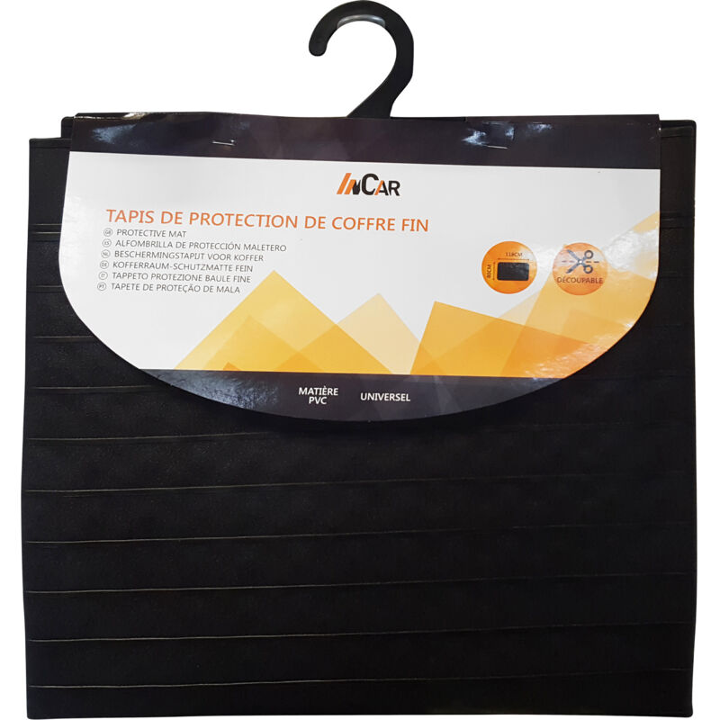 Tapis de coffre fin 118x80cm incar tissu noir