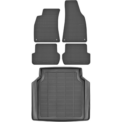 Tapis de coffre MAX-MAT 910106 + MOTOHOBBY 141103 - Seat Exeo Kombi (2008-2013), repose-pieds AV2 avant et arrière - Installés