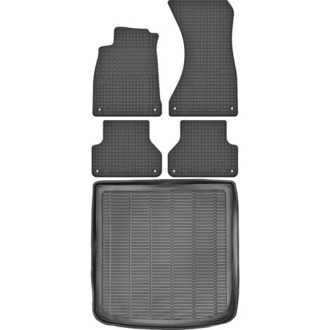 Tapis de coffre MAX-MAT 910109 + MOTOHOBBY 180202 - Audi A4 B9 Avant / Kombi à partir de 2015, repose-pieds AV2 avant et arrière - Installés