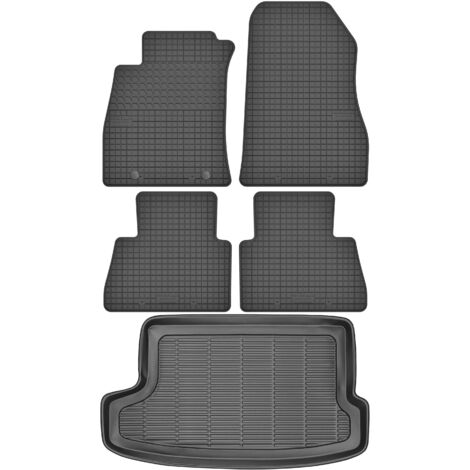 Tapis de coffre MAX-MAT 911402 + MOTOHOBBY 170506 - Nissan Juke I F15 Crossover (2014-2020), repose-pieds côté conducteur - Installés