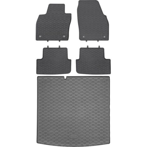 Tapis de coffre RIGUM 434002 + GEYER 889/4C - Skoda Fabia III Kombi 01.2015-2021 (coffre inférieur) repose-pieds AV2 avant - INSTALLÉS