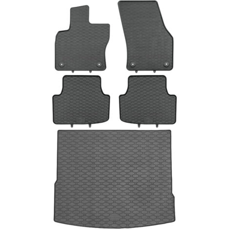 Tapis de coffre RIGUM 437027 + tapis de sol GEYER 879/4C - VW Tiguan II SUV 05.2016-2024 (partie supérieure du coffre) repose-pieds AV2 avant - INSTALLÉS
