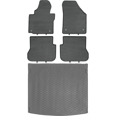 Tapis de coffre RIGUM 437034 + tapis de sol GEYER 843/4C - VW Caddy III Kombivan 2004-10.2020 (5 places / insonorisation sur les parois latérales) Repose-pieds AV avant - INSTALLÉ