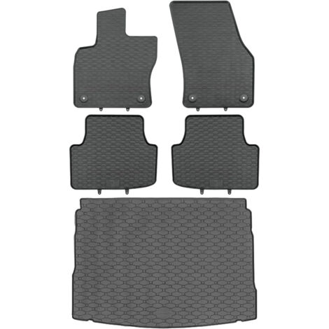 Tapis de coffre RIGUM 437188 + tapis de sol GEYER 879/4C - VW Tiguan II SUV 05.2016-2024 (bas de coffre) repose-pieds AV2 avant - INSTALLÉS