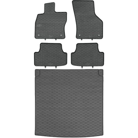 Tapis de coffre RIGUM 437225 + tapis de sol GEYER 810/4C - VW Golf VIII Kombi Variant 11.2020 (coffre supérieur et inférieur / boîte de vitesses manuelle) repose-pieds AV2 avant - INSTALLÉS