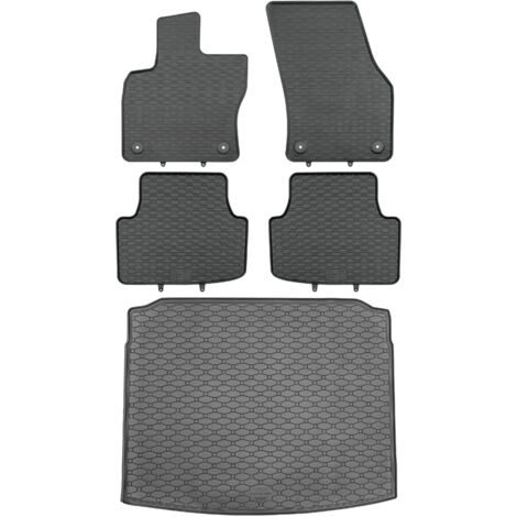 Tapis de coffre RIGUM 437249 + tapis de sol GEYER 879/4C - VW Tiguan II SUV 05.2016-2024 (bas de coffre) repose-pieds AV2 avant - INSTALLÉS