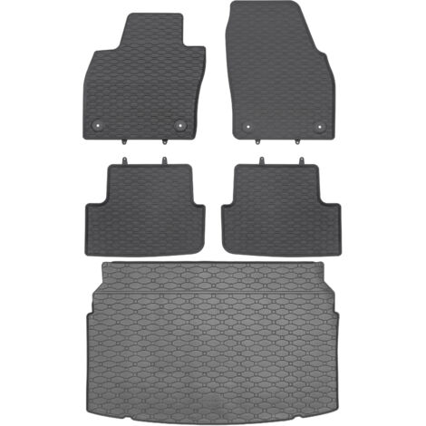 Tapis de coffre RIGUM 437263 + GEYER 889/4C - VW Polo VI Hatchback 10.2017 (coffre supérieur et inférieur) repose-pieds AV2 avant - INSTALLÉS