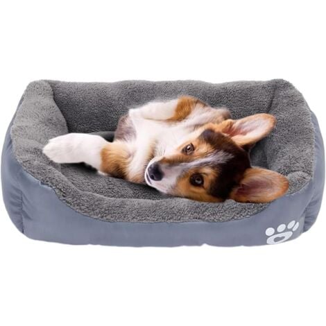 L&H-CFCAHL Lit chaud pour animaux de compagnie en molleton de corail pour grands chiens Xxl Extra Soft Moell Gris S 43cmx32cm Pour les animaux de compagnie