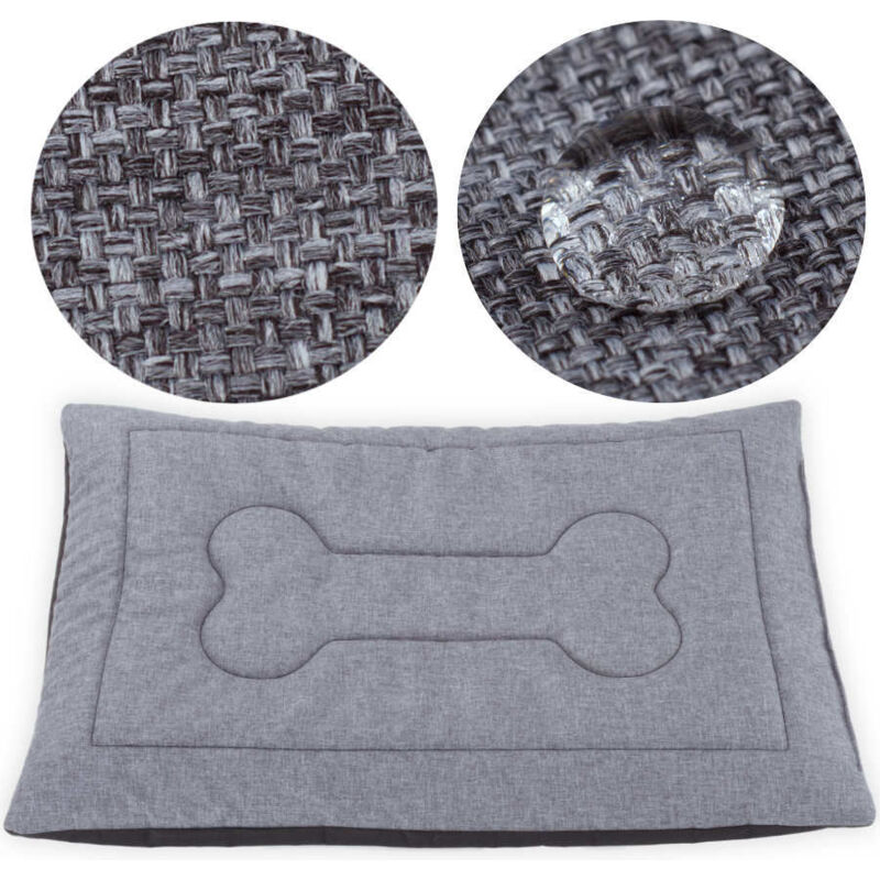 Tapis de couchage pour chien doux et imperméable Welsti gris chiné L 100x70 cm