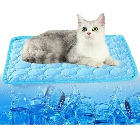 Tapis de couchage rafraîchissant pour animaux de compagnie, coussin rafraîchissant, coussin rafraîchissant pour chien, coussin auto-refroidissant en soie glacée en maille respirante, adapté aux chiens