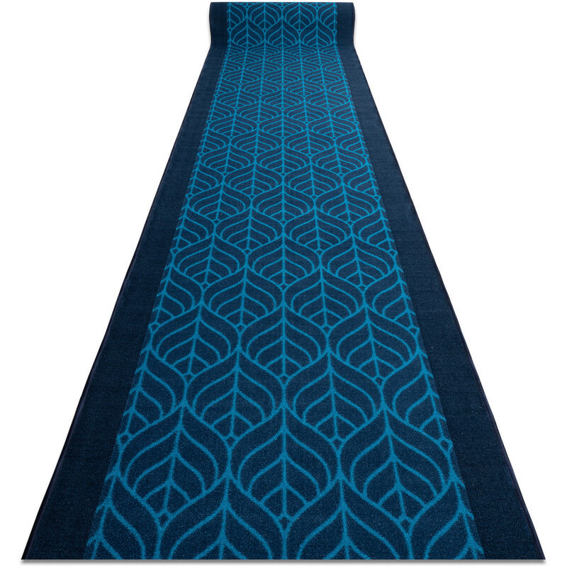 Rugsx - tapis de couloir antidérapant pióra plumes bleu foncé 110cm blue 110x100 cm