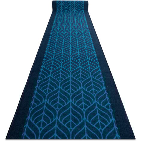 TAPIS DE COULOIR ANTIDÉRAPANT PIÓRA plumes bleu foncé 90cm blue 90x300 cm