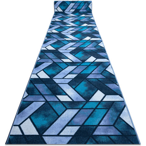 TAPIS DE COULOIR ANTIDÉRAPANT ROMBY diamants bleu marine 67cm blue 67x490 cm