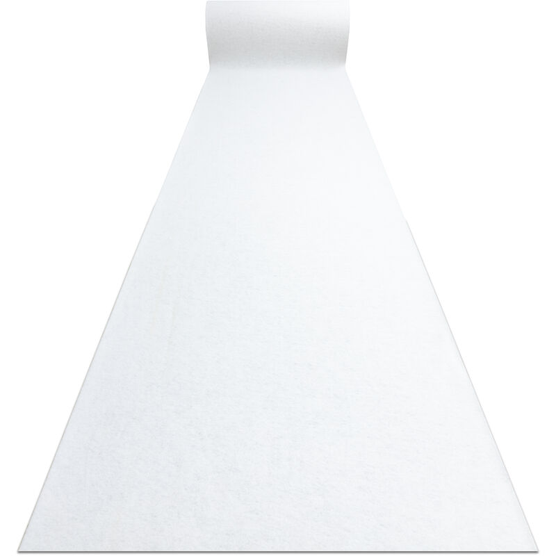 Tapis de couloir antidérapant rumba 1950 Mariage couleur unique blanc 80cm white 80x270 cm