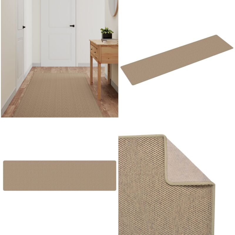 Vidaxl - Tapis de couloir aspect sisal sable 80x300 cm - Tapis De Couloir - Tapis Entrée - Tapis Sisal - Tapis Brun - Tapis Décoratif - Home & Living
