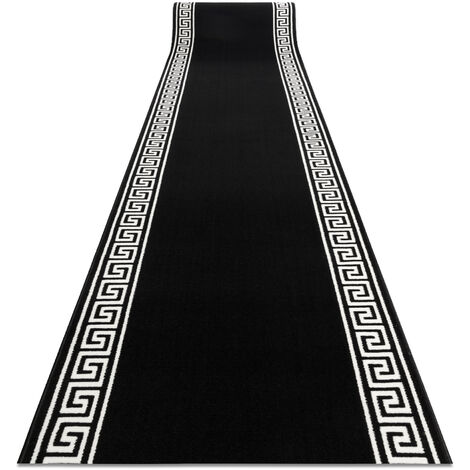 RUGSX TAPIS DE COULOIR BCF MORAD Grek grec noir 70 cm black 70x100 cm