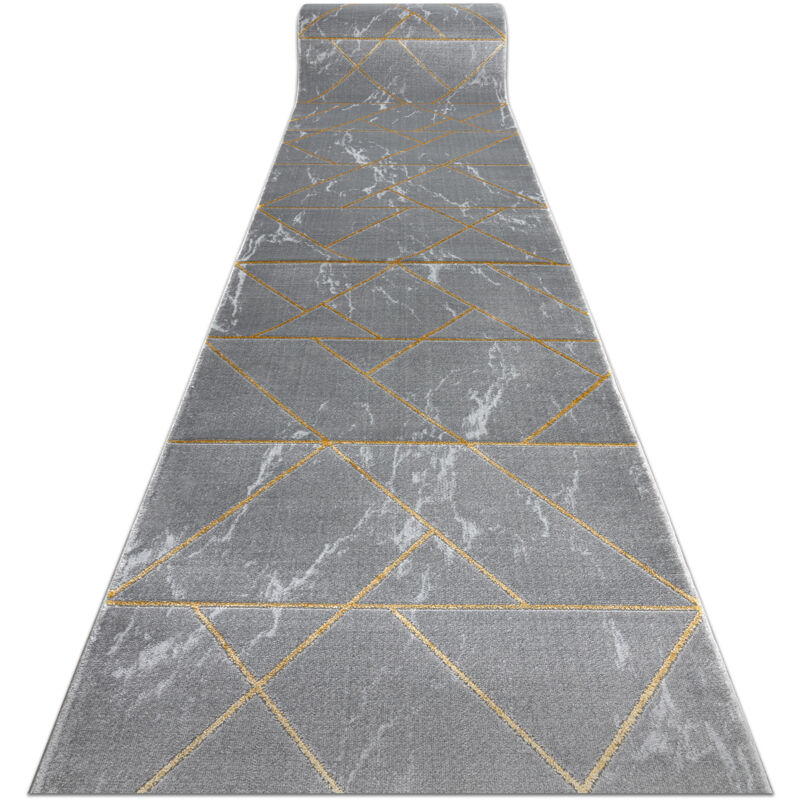Tapis de couloir emerald exclusif 1012 glamour, élégant marbre, géométrique gris / or 80 cm grey 80x100 cm