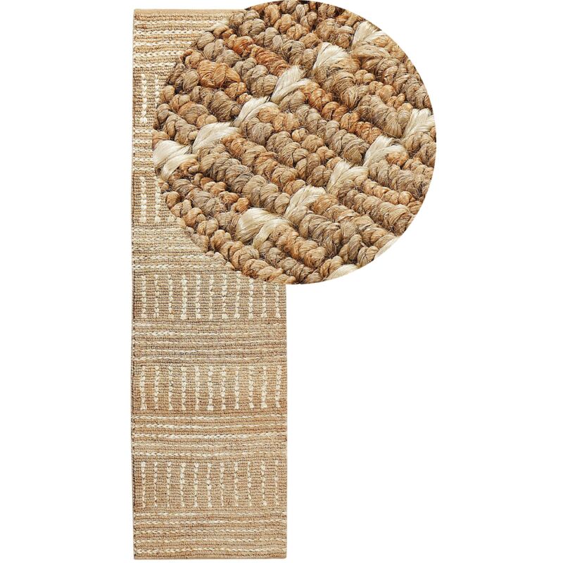 Beliani - Tapis de Couloir en Jute Tressé Beige 80 x 300 cm Fait Main Style Rustique Kamberli